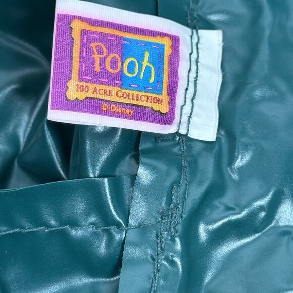 Vintage Winnie the Pooh Raincoat 2T Football 50 Yard Line Green Snap Front - Picture 5 of 9